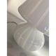 Mid-Century Modern Striped Milky-White "Fungo" Murano Glass Style Table Lam