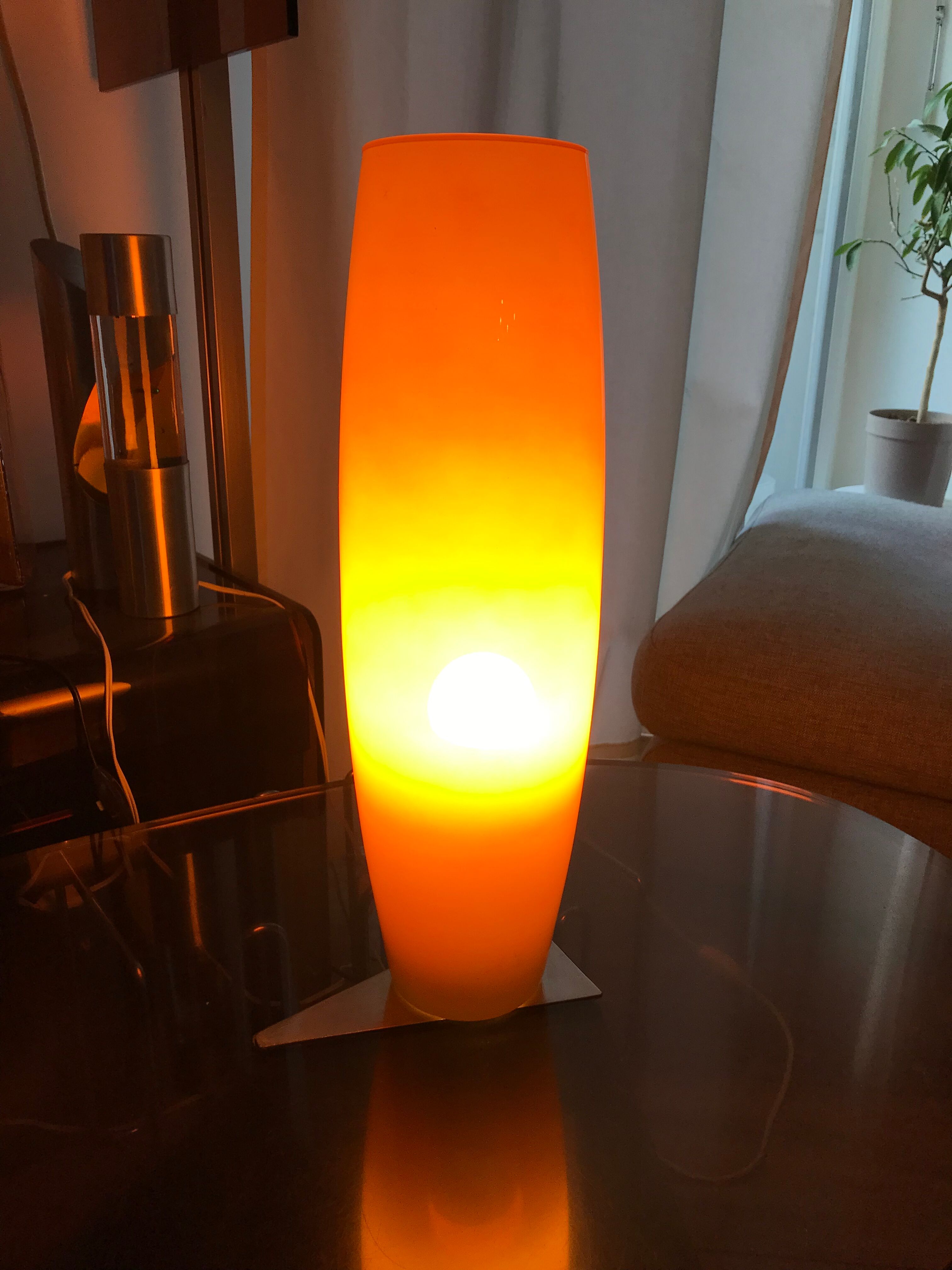 Vintage opaline orange table lamp