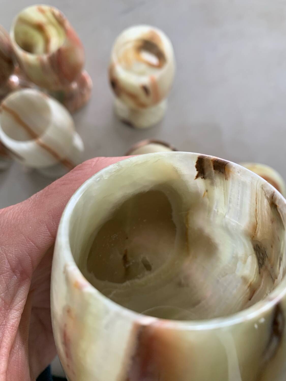 Vintage Onyx Glass Lot Circa 1970