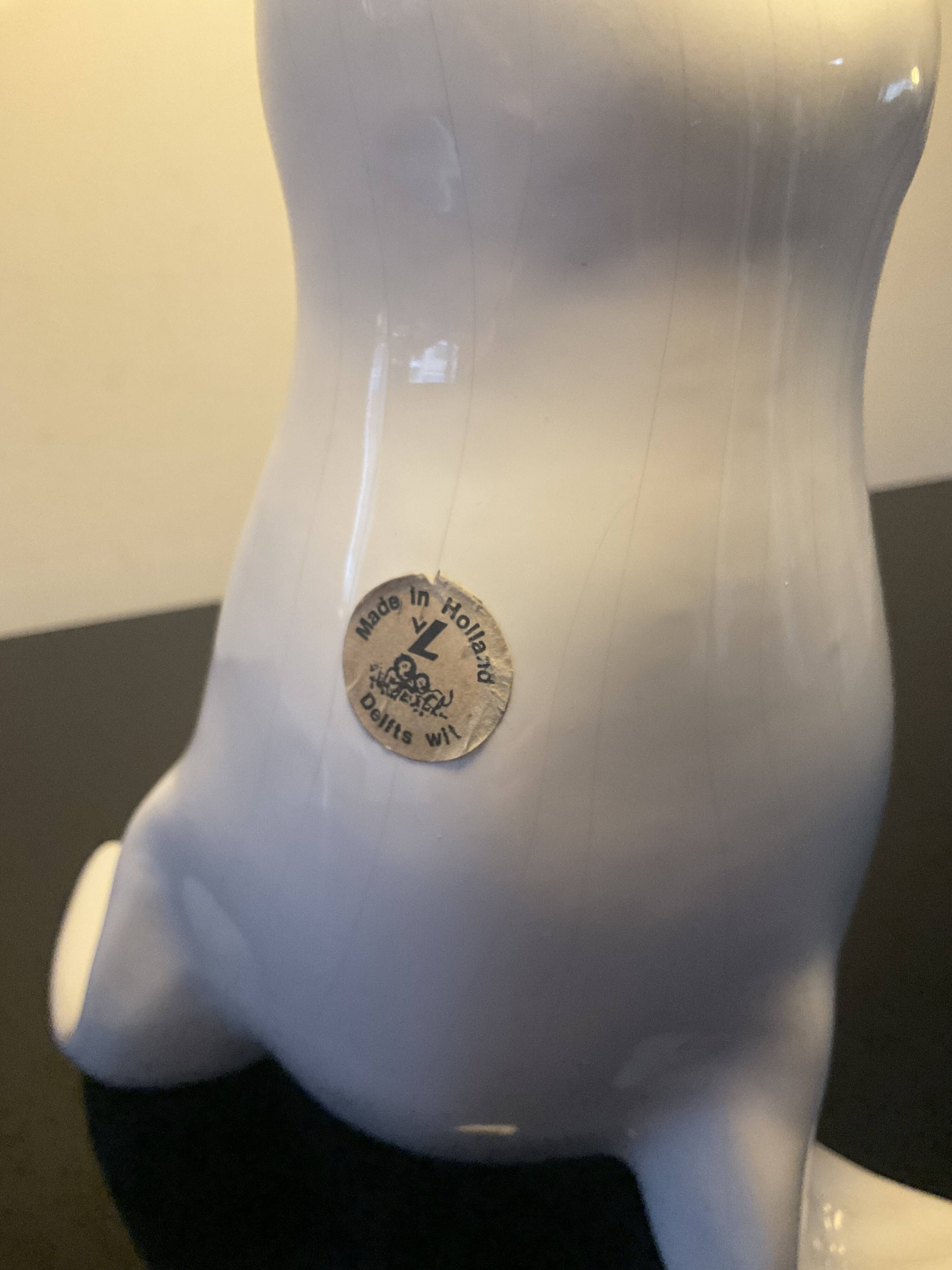 Lampe Otarie vintage en céramique de Delfts années 60