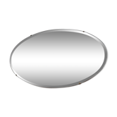 Beveled wall mirror, oval, on wood, with chain Art Deco years 30 40
