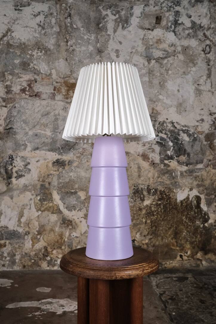 Large purple ceramic lamp by Roche Bobois, 1980s