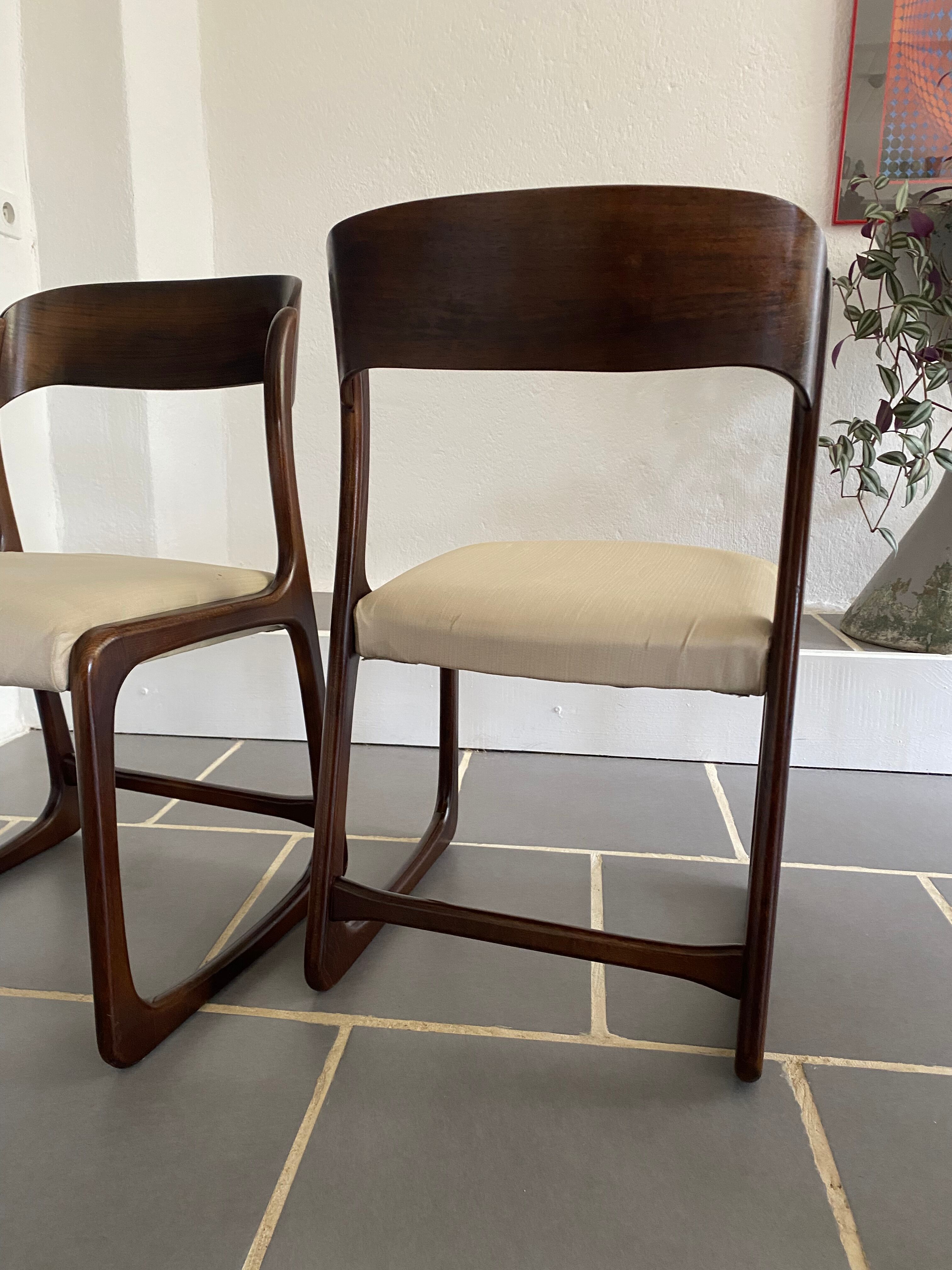 Pair of Baumann chairs model sled