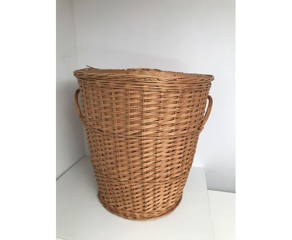 Round Basket With Wicker Lid Selency Round Basket With Wicker Lid Selency, Round Lidded Storage Baskets