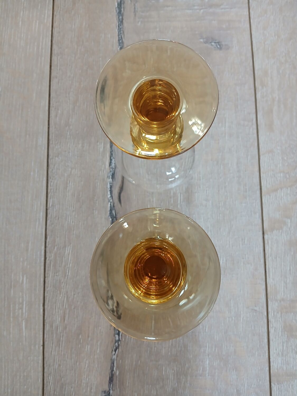 2 antique wine glasses