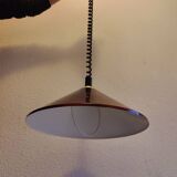 Vintage Italian pendant light with variable height, lacquered in tortoiseshell style