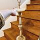 Onix and brass pedestal ashtray
