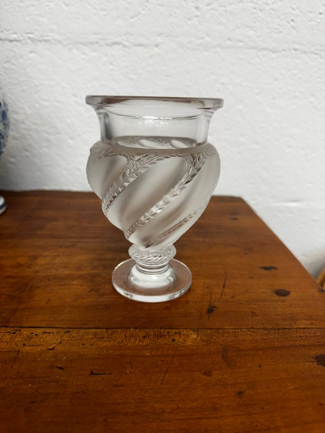 Crystal vase signed Lalique France model Ermenonville
