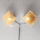 Pair of Square Molded Clear Glass and Gold Varnished Iron Wall Lights