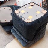 Modular corner sofa, armchairs and vintage Steiner pouf - 80s