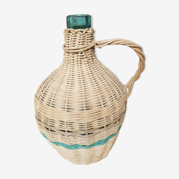 Vintage wicker demijohn