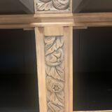 Art Deco raw wood sideboard in solid walnut