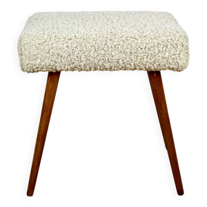 Tabouret haut en boucle - beige pieds