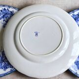 6 flat plates, Creil and Montereau earthenware, late 19th century, Flora decor