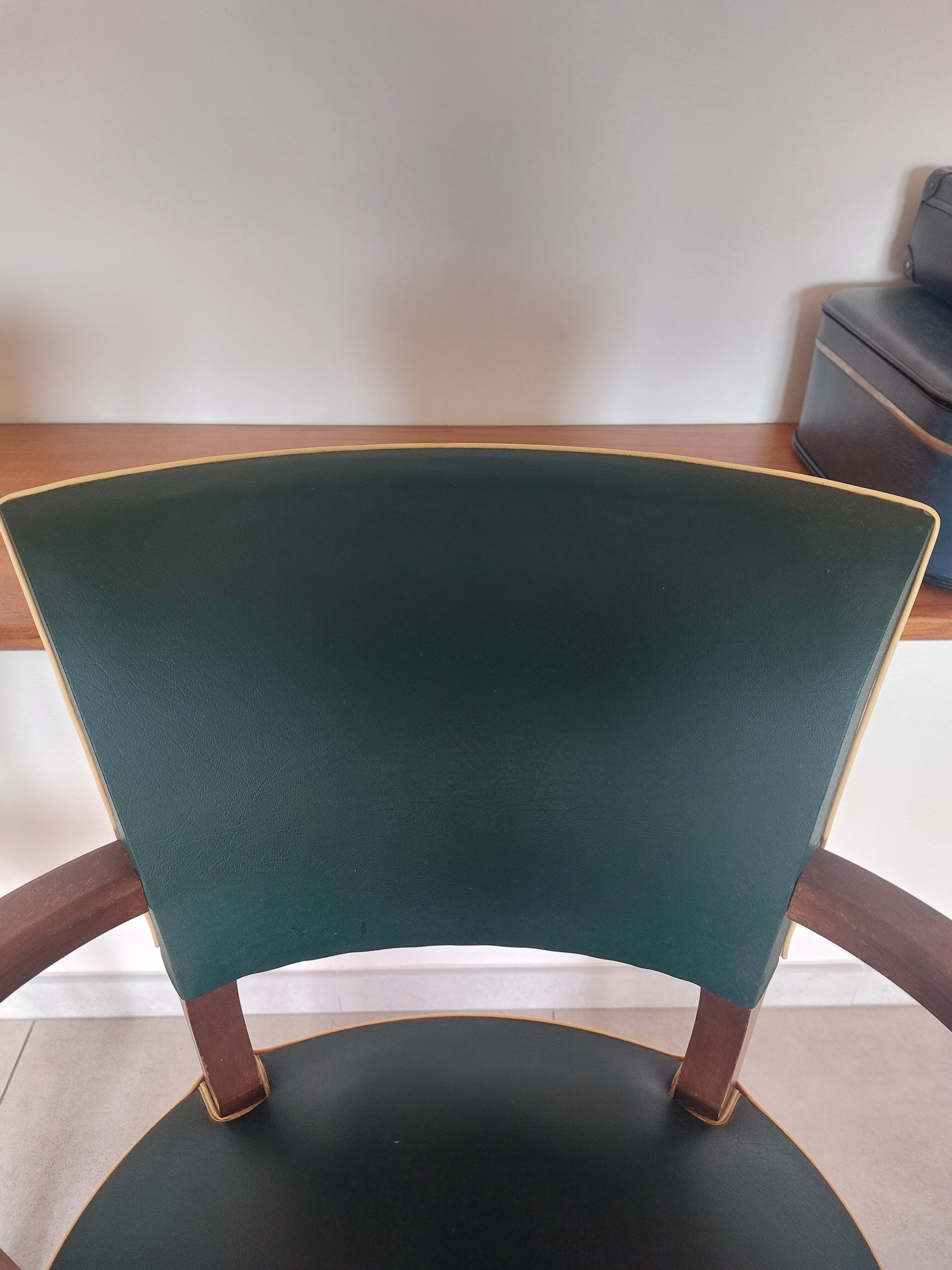 paire de chaises, fauteuils bridges vert foncé