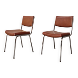 Pair of skai and chrome chairs