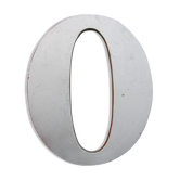 Lettre d'enseigne O en bois