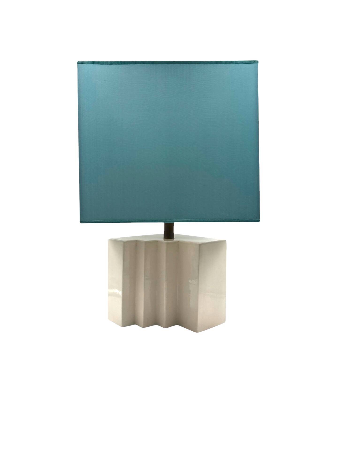 Hollywood regency set of 2 ceramic table Lamps, France 1970s