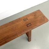 Restored solid walnut bench — 1950s