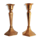 Pair of small golden brass candlesticks