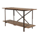 Industrial Side Table with Metal Frame and Wooden Top and Removable Platfor