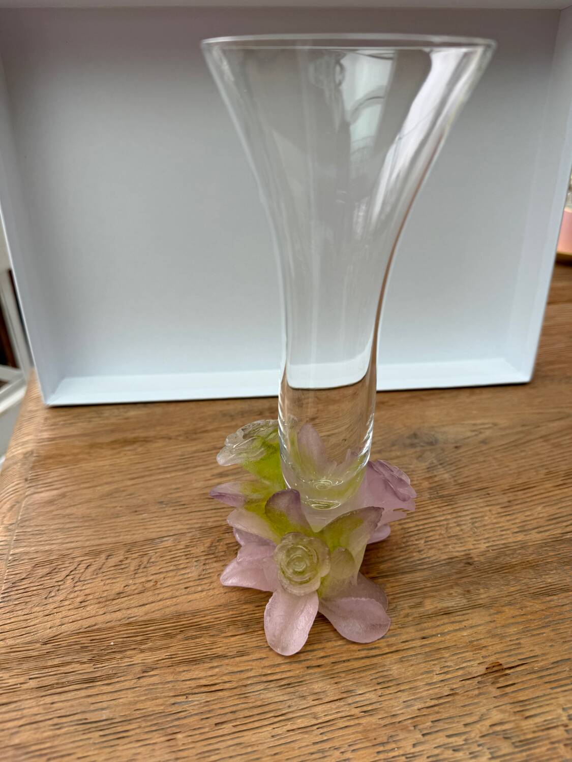 Vase Daum fleurs roses