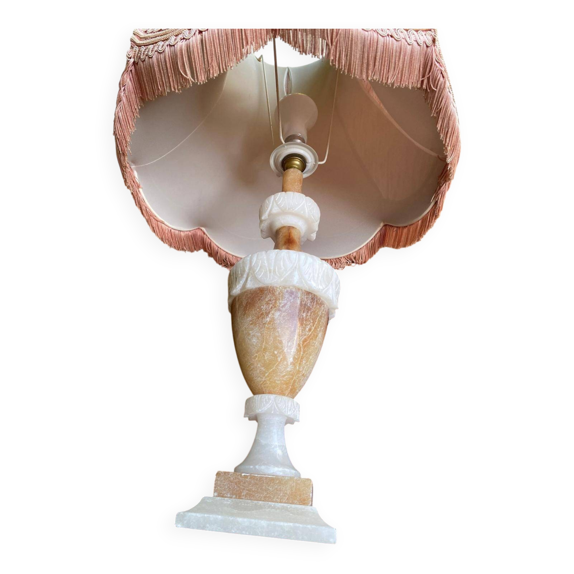 Vintage beige marble onyx lamp