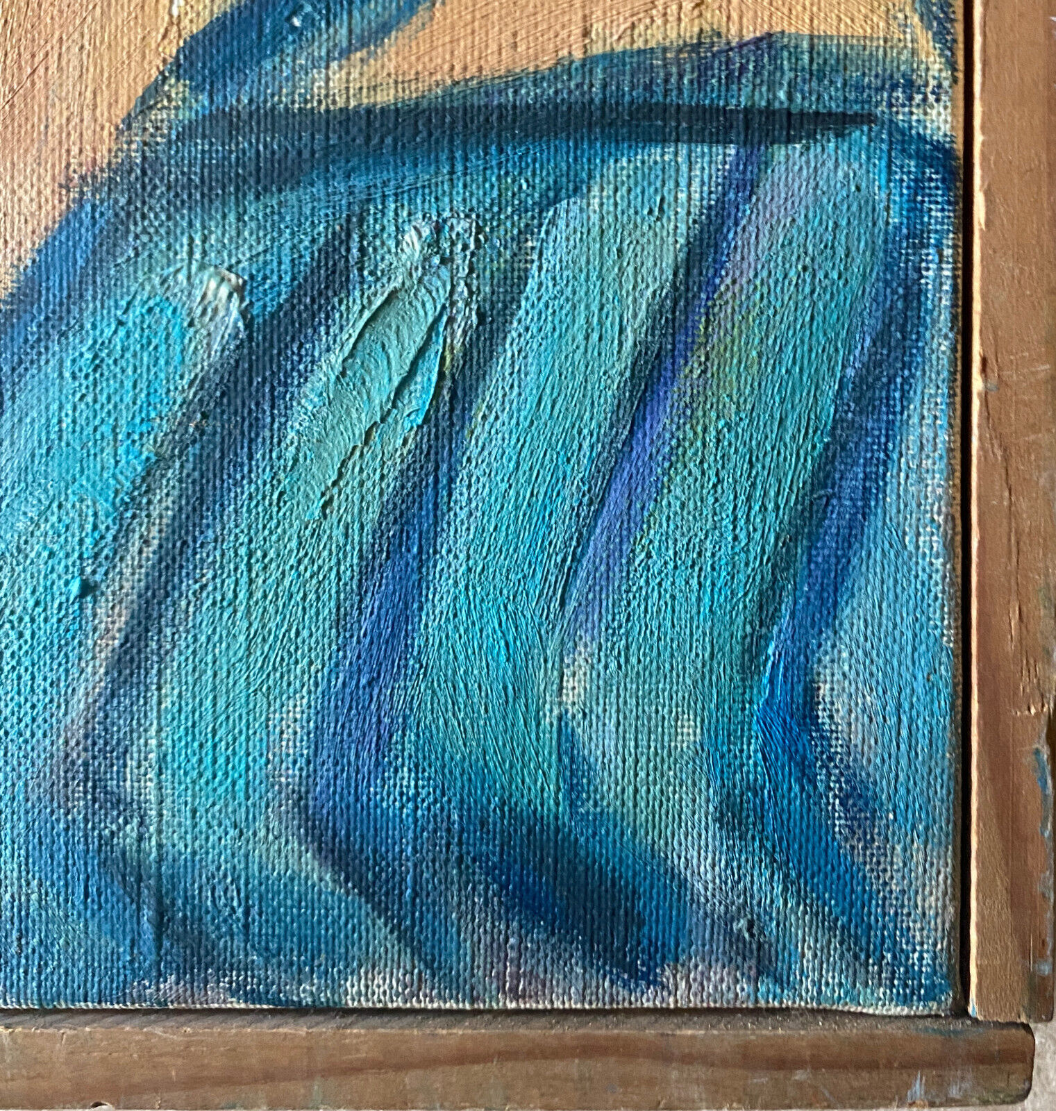 Painting "beach in hendaye" hst marcelle guetta-fattal (1922-2009) fauvism cubime