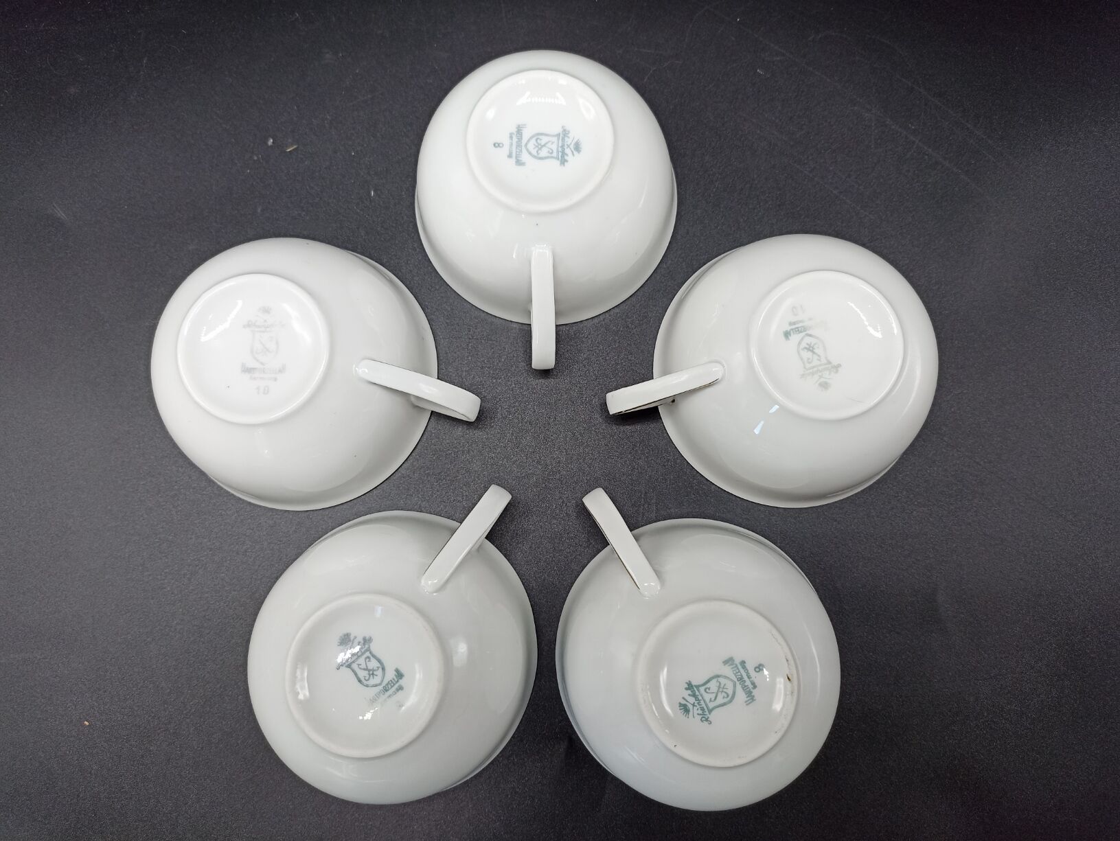5 tasses à thé Rheinpfalz Hartporzellan