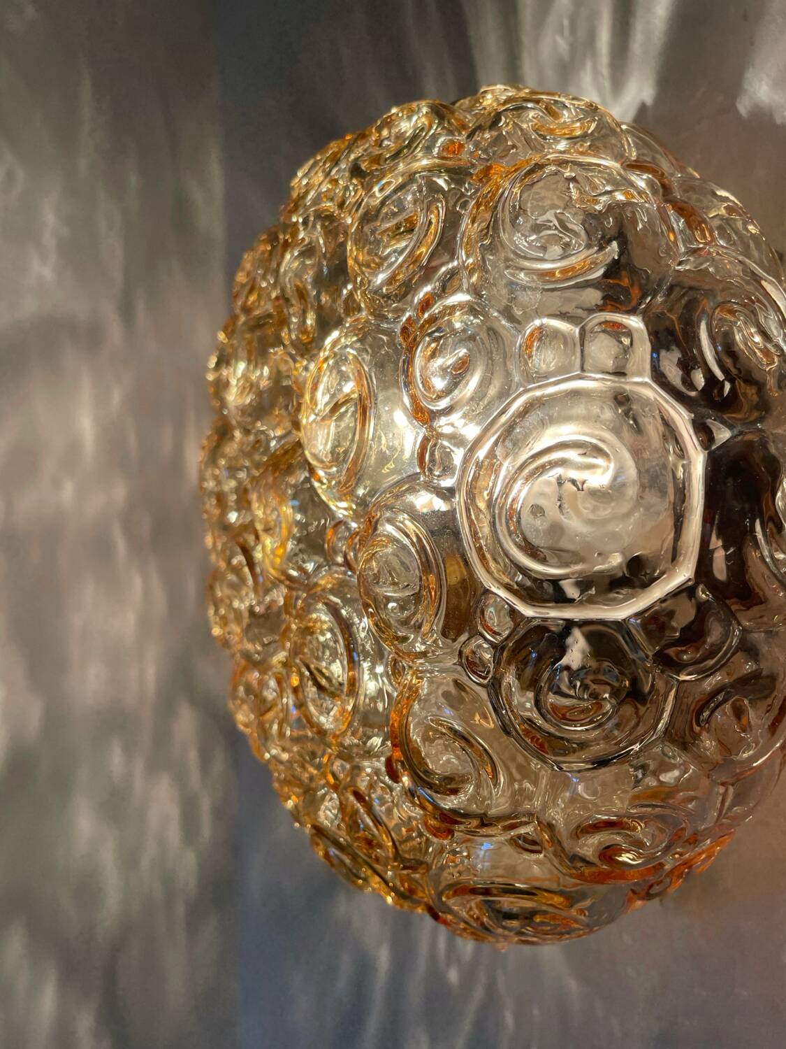 Helena Tynell amber glass ceiling light from the 60s