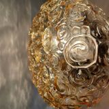 Plafonnier verre ambré Helena Tynell années 60