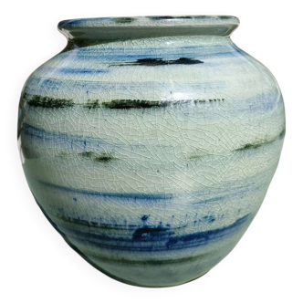 Handmade glazed stoneware vase