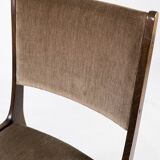 Set of five dining room chairs in dark wood and dark fabric of danish design by Farstrup, 1960s