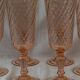 Set of 6 luminarc rosaline glass champagne flutes.