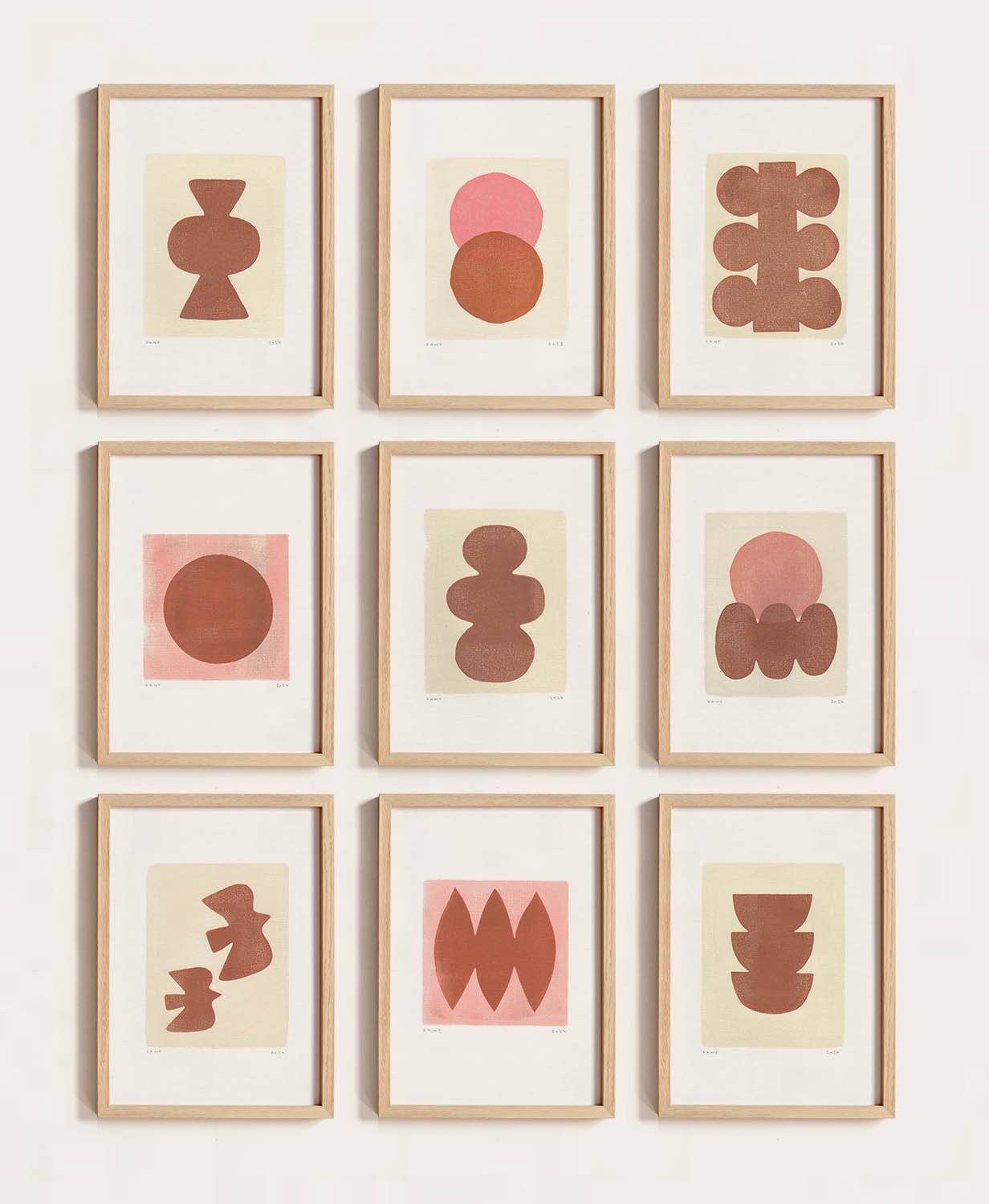 Painting duo on paper -H480 & H482 - signed Eawy