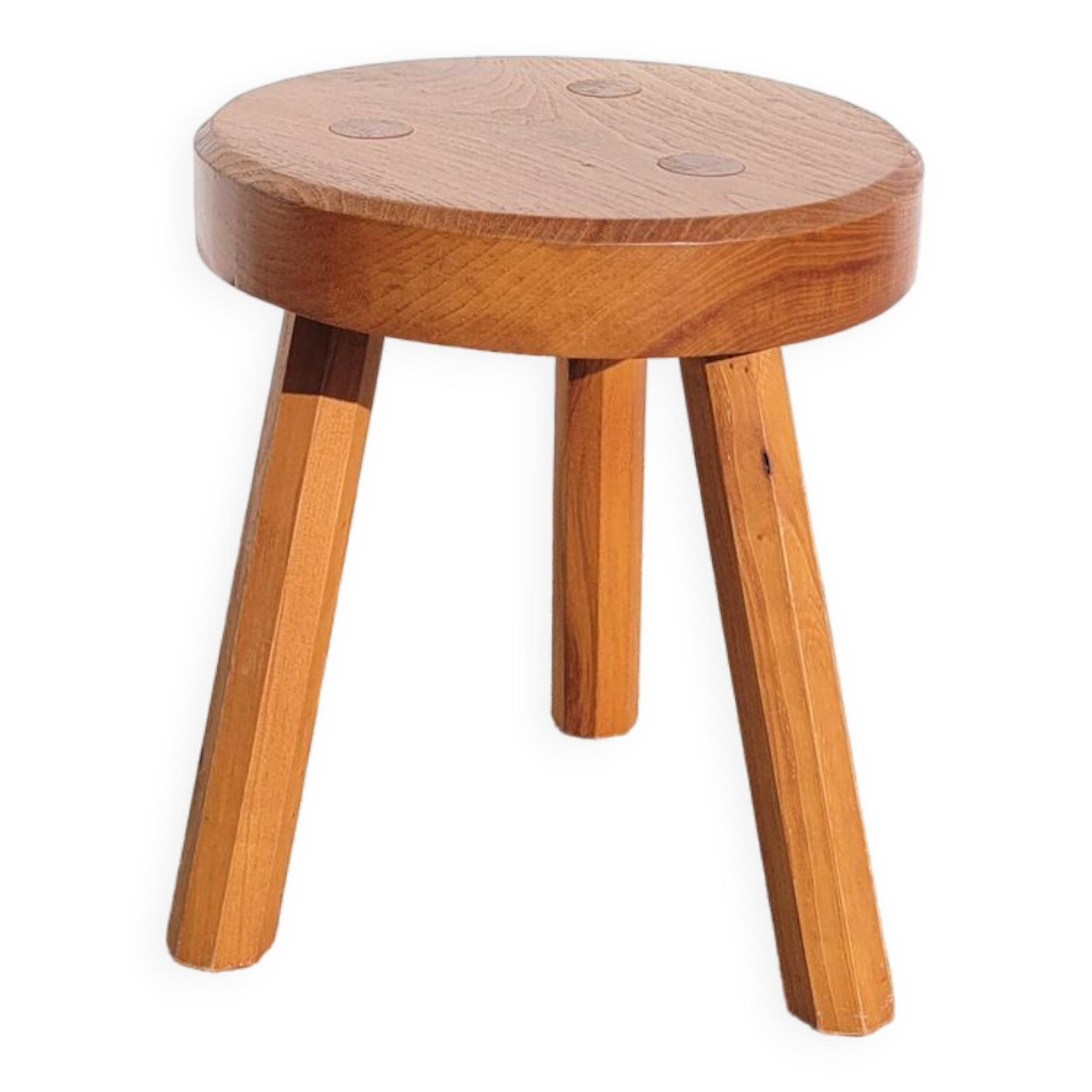 Low tripod stool in ash