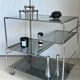 Coffee table / chrome and smoked glass by Max Sauze