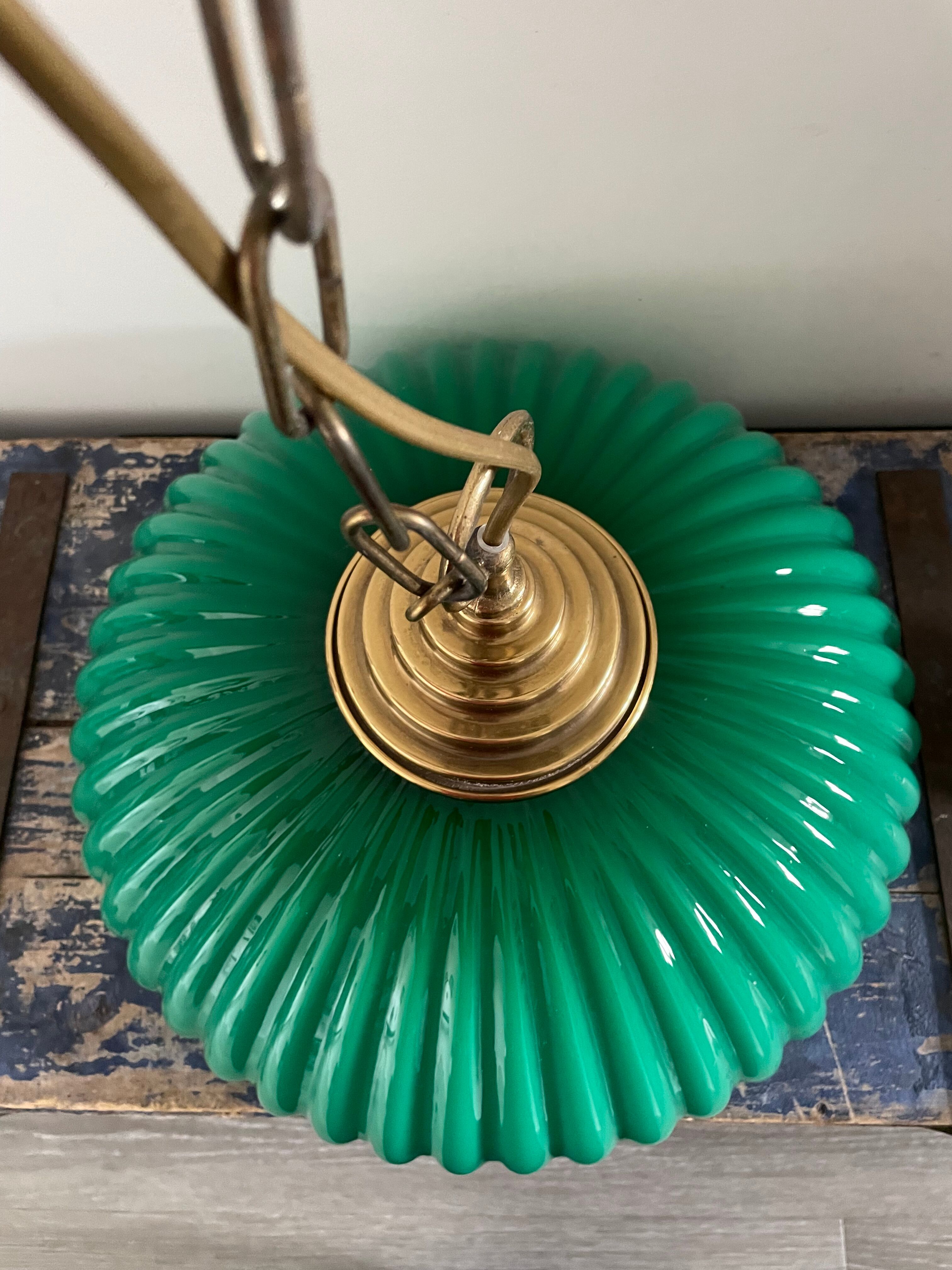 Green opaline chandelier
