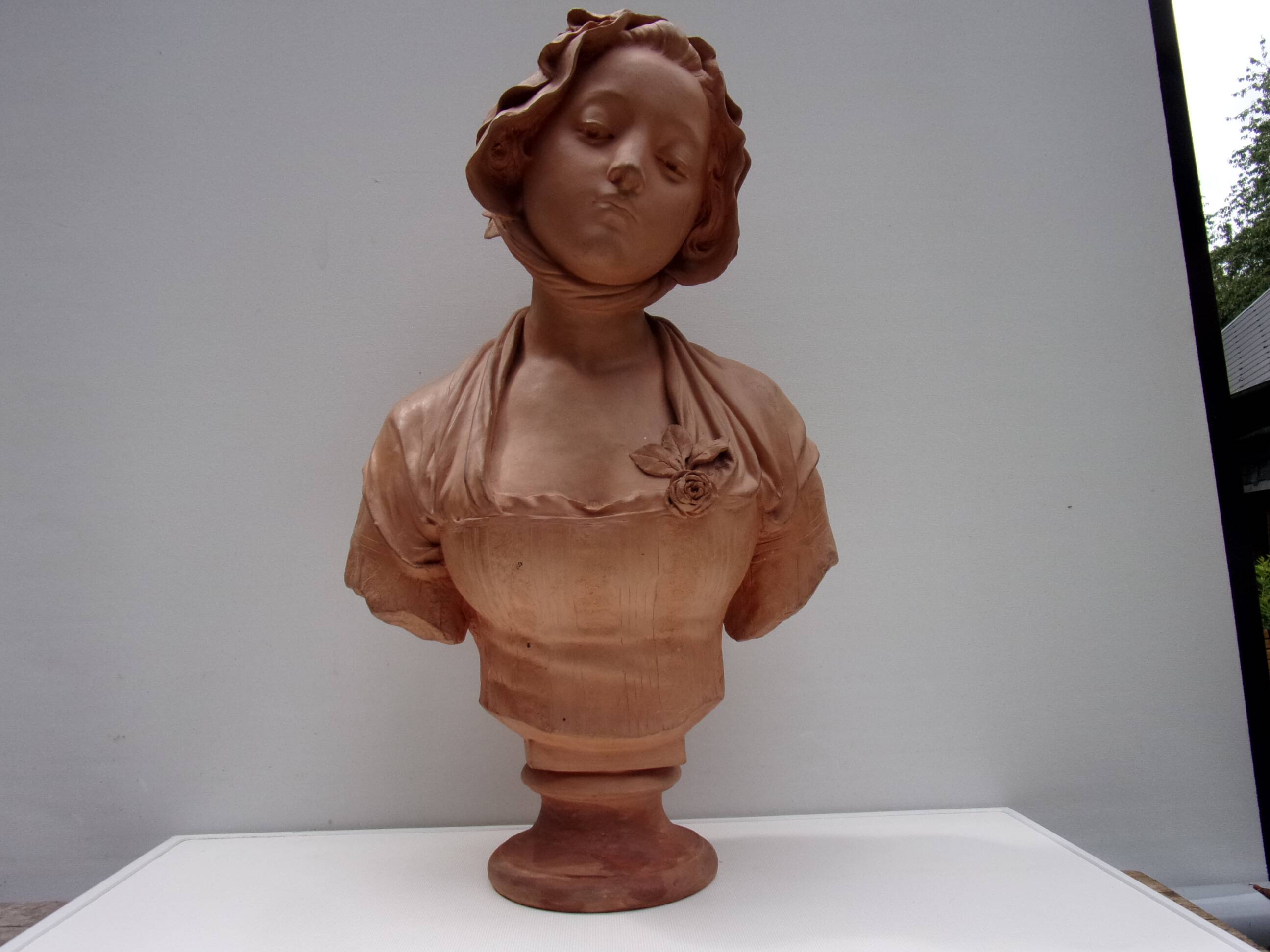 plaster sculpture portrait of a woman