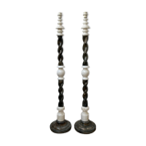 Pair of Swedish Mid-Century Marble Floor Lamps