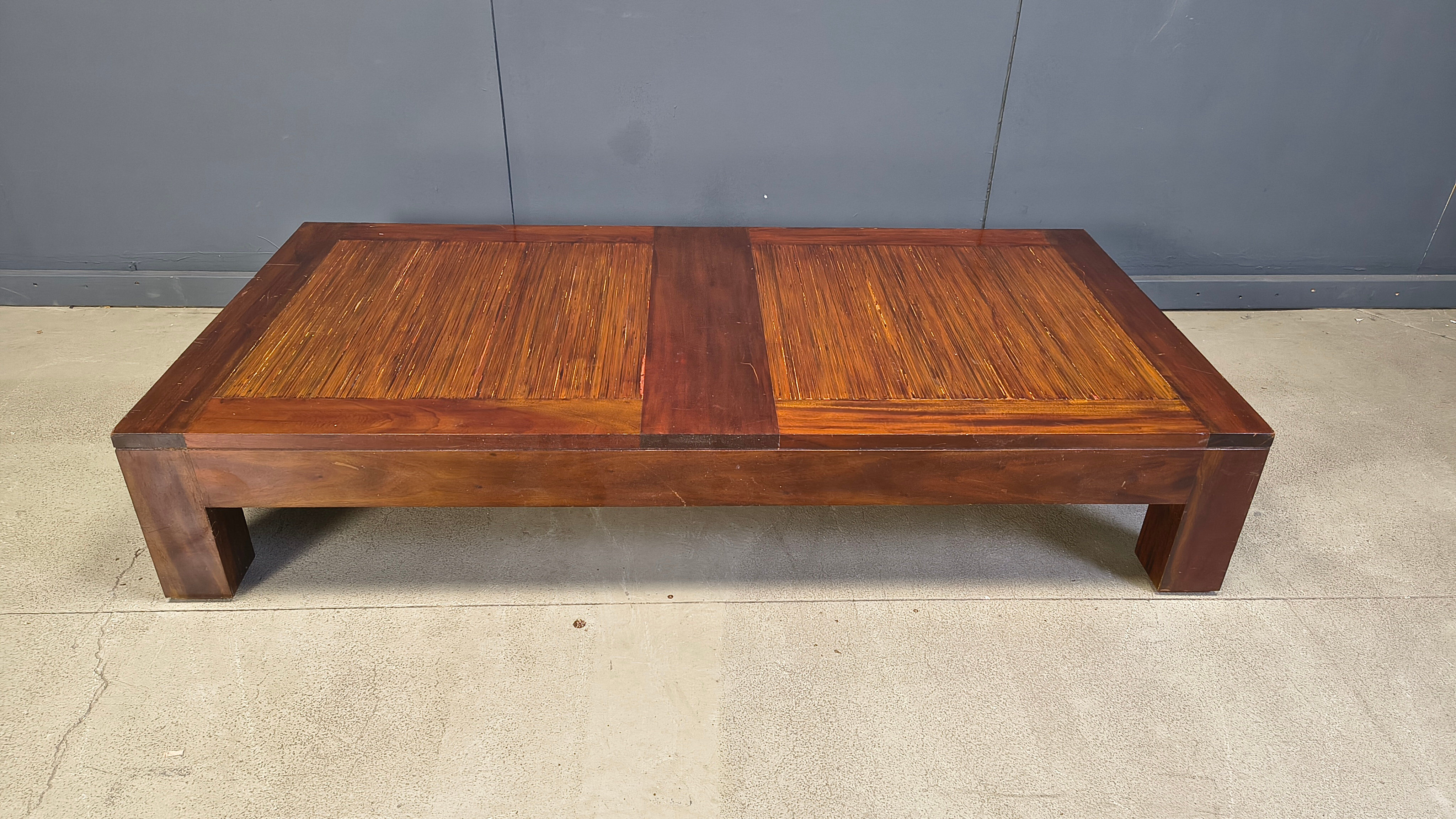 XXL coffee table in bamboo, 1980s