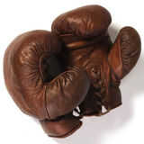 Leather boxing gloves and his ball speed