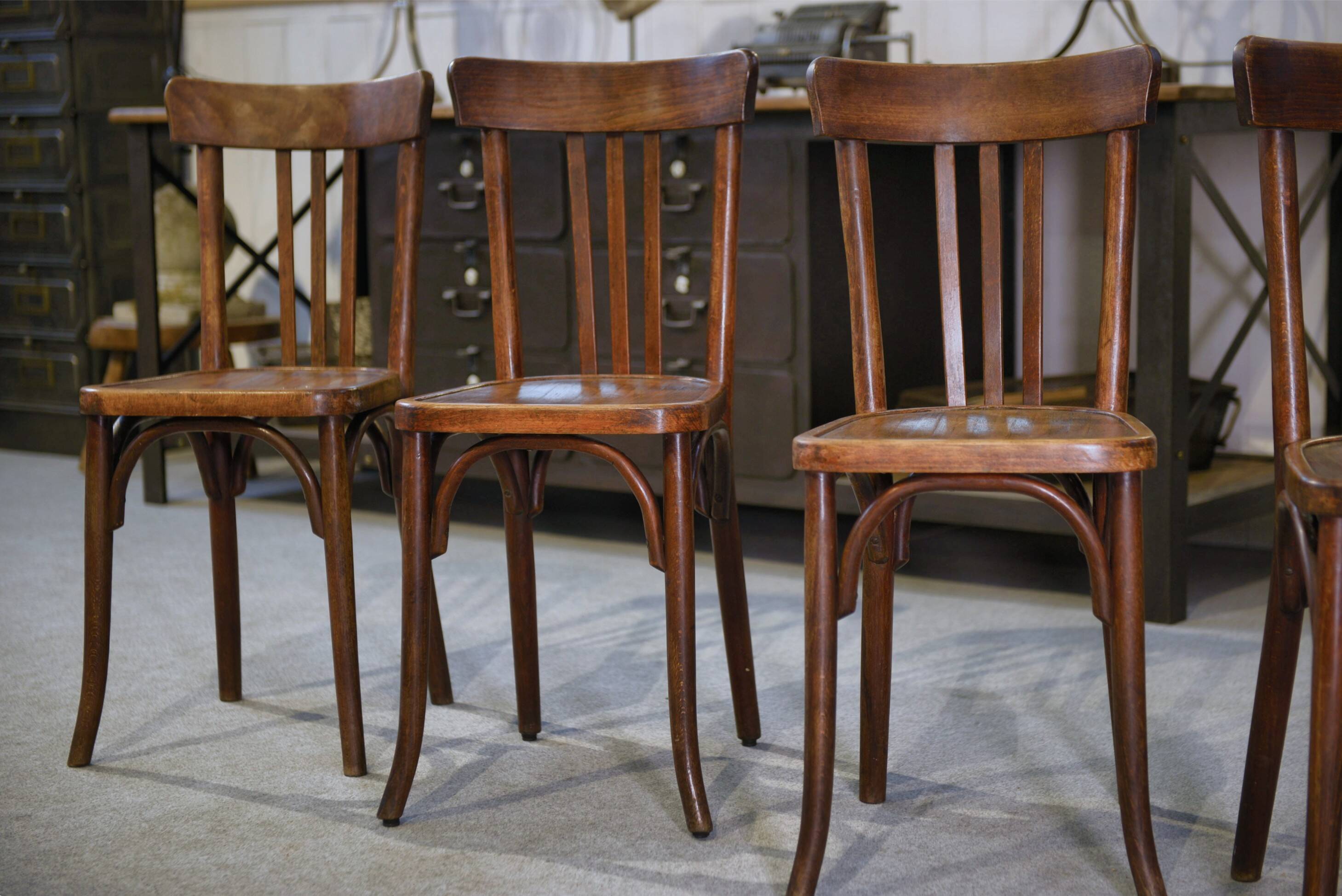 Set of 4 Baumann bistro chairs from the 1930s.