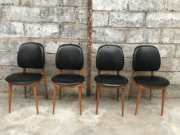 Série de 4 chaises modèle Pégase édité par Baumann - années 60