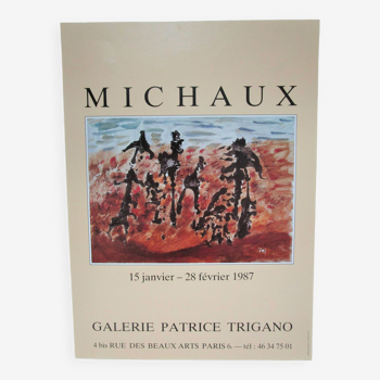 Affiche originale exposition Henri Michaux Paris 1987