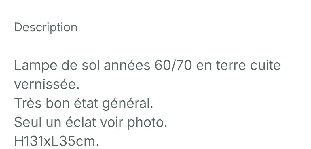 Terracotta floor lamp 1970