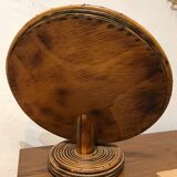 Round rattan mirror to lay