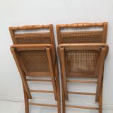 Pair vintage cannesy folding chairs