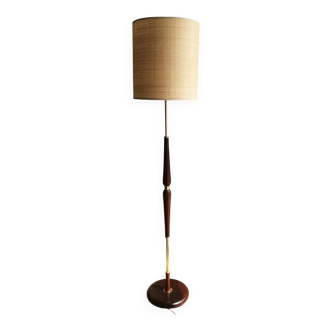 Scandinavian teak and brass floor lamp - 1960