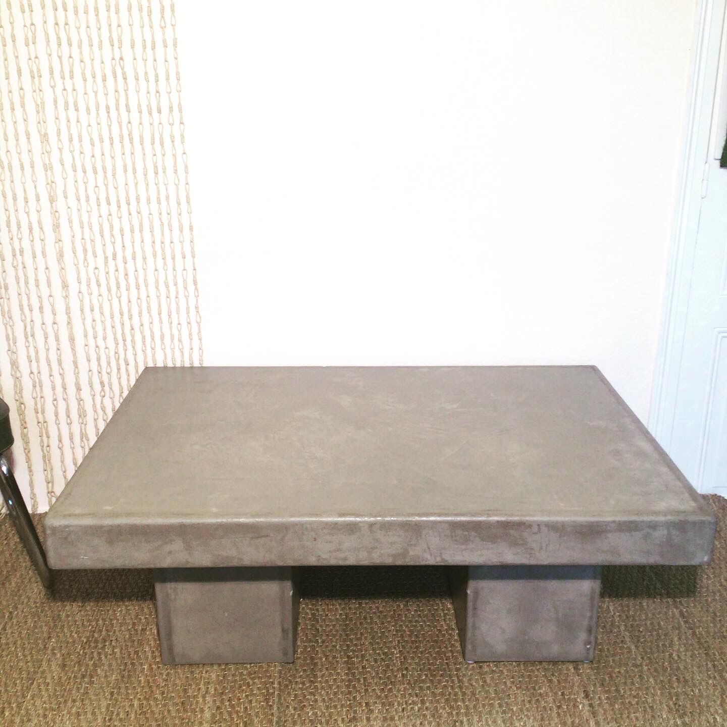 Waxed concrete coffee table